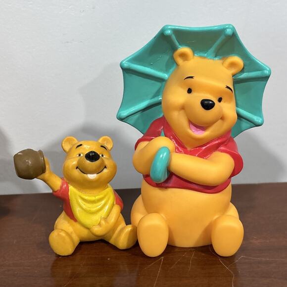 Vintage Disney Winnie The Pooh Squeak Bathwater Squirt Toys 4.5” Honey Pot Lot - Picture 3 of 6